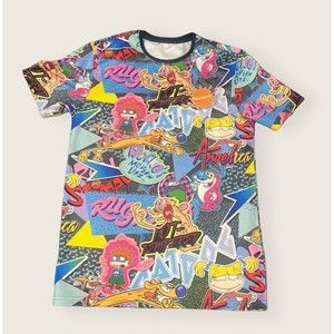 Nickelodeon I Love the 90's Rugrats Cartoon Graffiti Short Sleeve T-Shirt Small